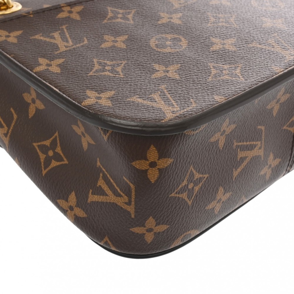 Louis Vuitton Passy Chain Shoulder Brown Black Bag Back - Picture 7 of 15